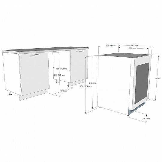 Встраиваемый винный шкаф Korting KFW 803 DB GN