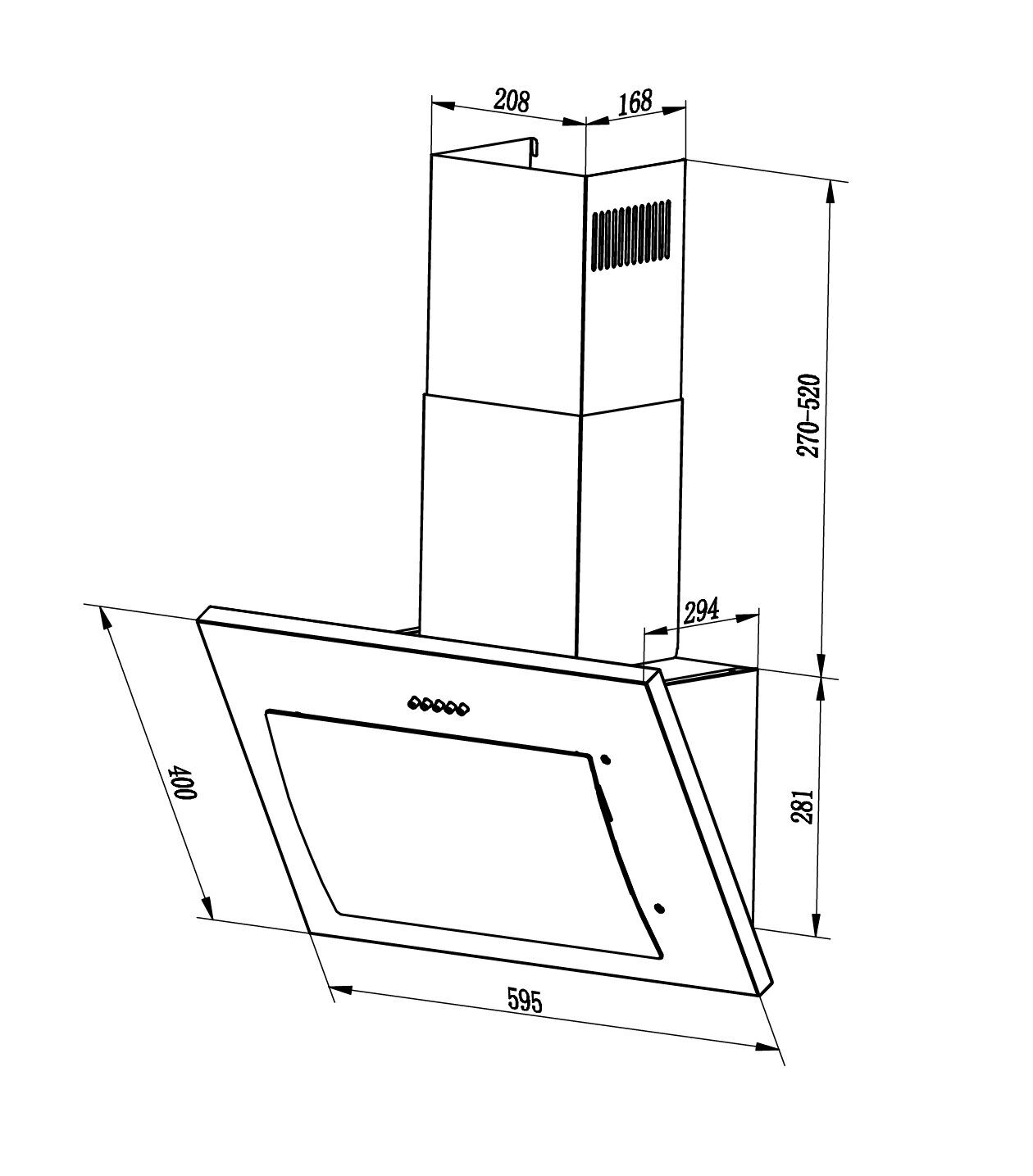 Наклонная вытяжка LEX MIKA GS 600 IVORY LIGHT (белый антик)